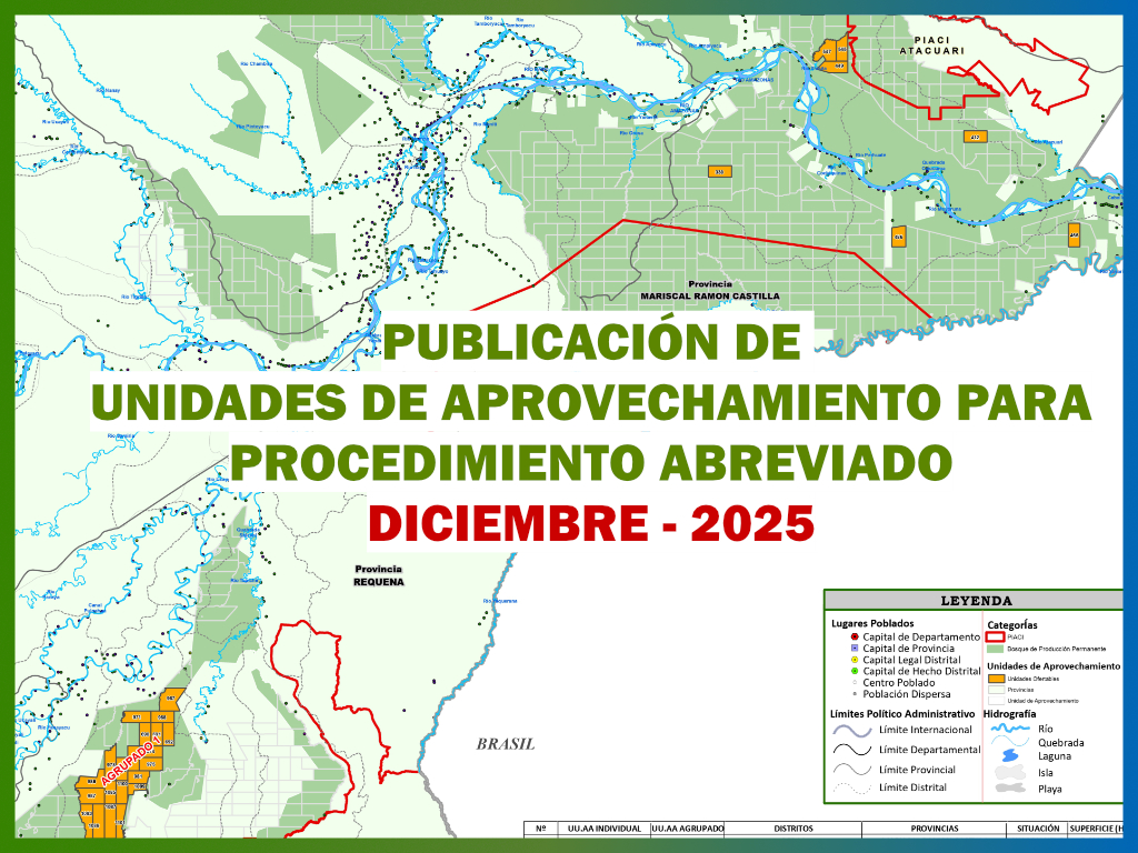 PUBLICACIÓN DE UNIDADES DE APROVECHAMIENTO PARA PROCEDIMIENTO ABREVIADO - DICIEMBRE 2025